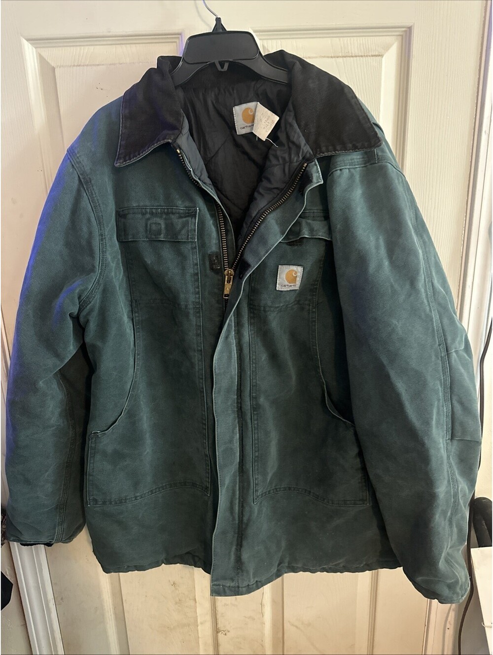 Vintage Carhartt C26 HTG Hunter Green Quilted Liner Artic Coat XL tall